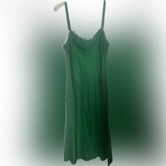 Brazeau Tricot Elegant Green Women's Slip Dress - Picture 3 of 6